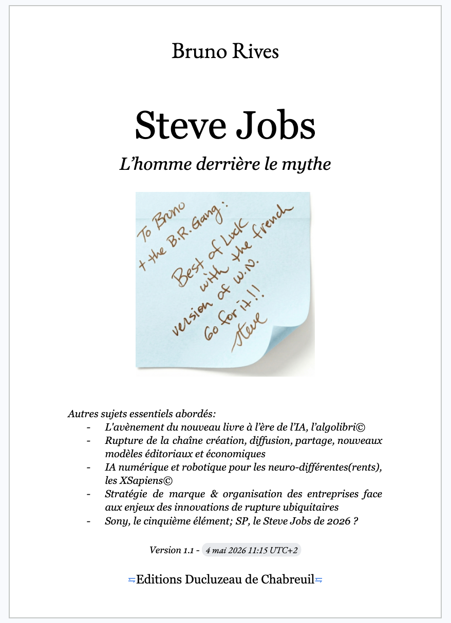 Algolibri© "Steve Jobs, l'homme derrière le mythe", par Bruno Rives, à paraitre le 2 mai 2026.