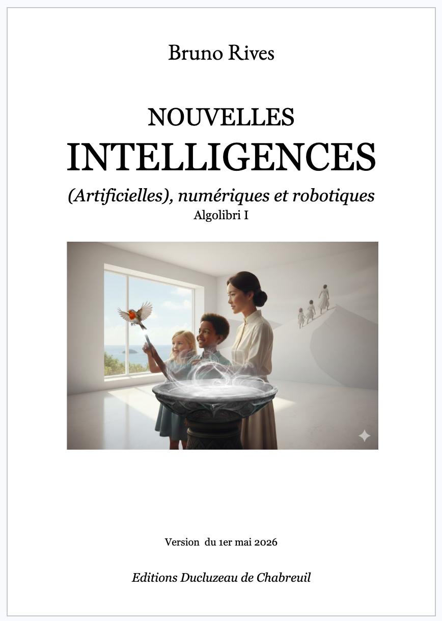 Algolibri© "Nouvelles intelligences, artificielles, numériques et robotiques - Algolibri I", par Bruno Rives, à paraître le 30 mai 2026.